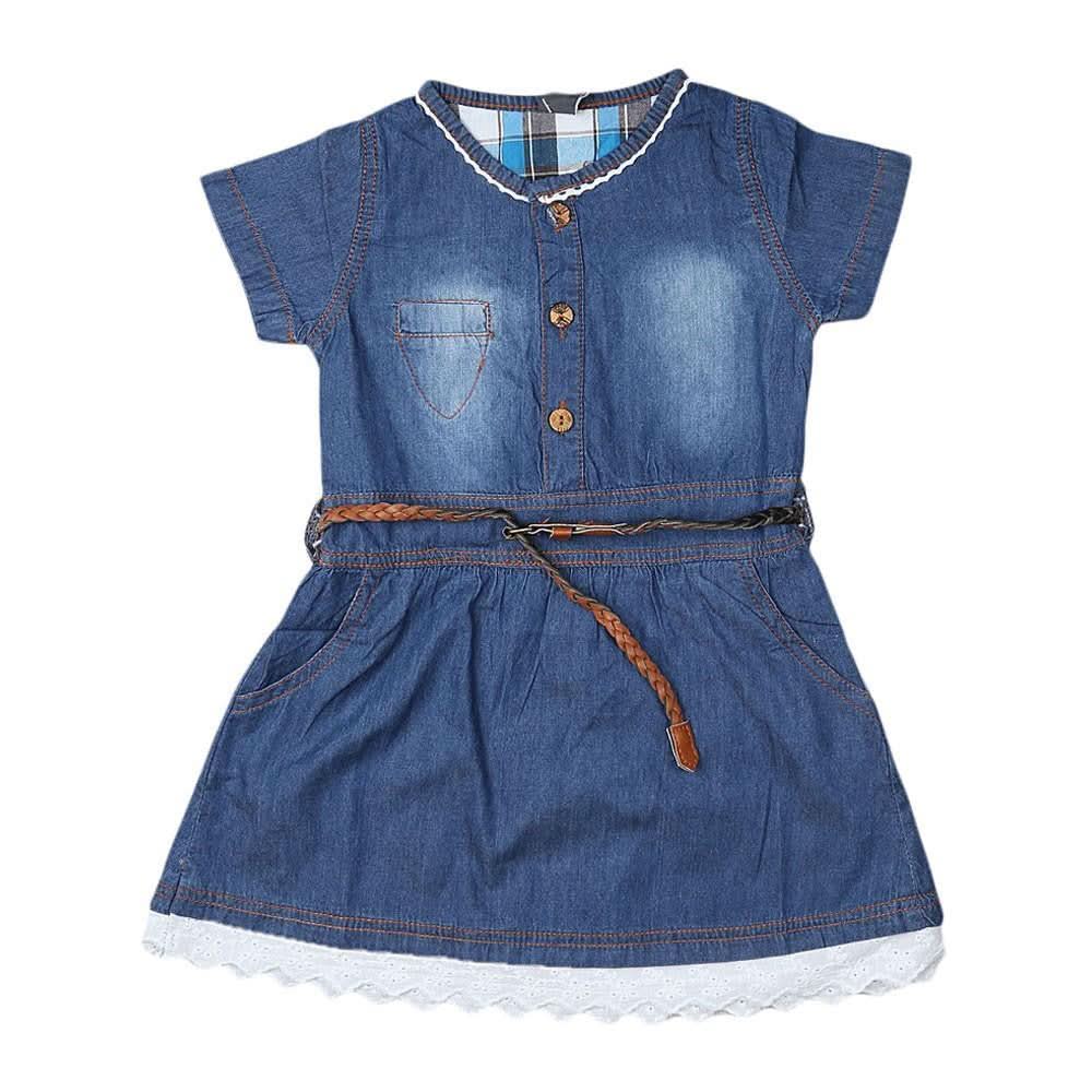 Girls Denim Top - Dark-Blue - Dark Blue - test-store-for-chase-value