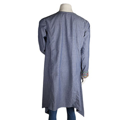 Women's Embroidered A-Line Kurti - Grey - test-store-for-chase-value