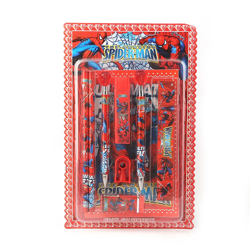 Spider Man Stationery Set - Red - test-store-for-chase-value