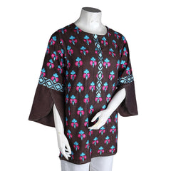 Women's Eminent Embroidered Short Kurti - Brown - Coffee - test-store-for-chase-value