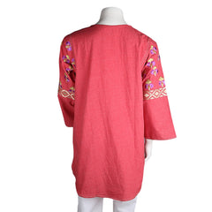 Women's Eminent Embroidered Short Kurti - Peach - test-store-for-chase-value