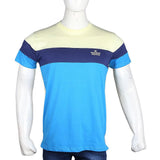 Men's Eminent Round Neck T-Shirt - Blue & Yellow - test-store-for-chase-value