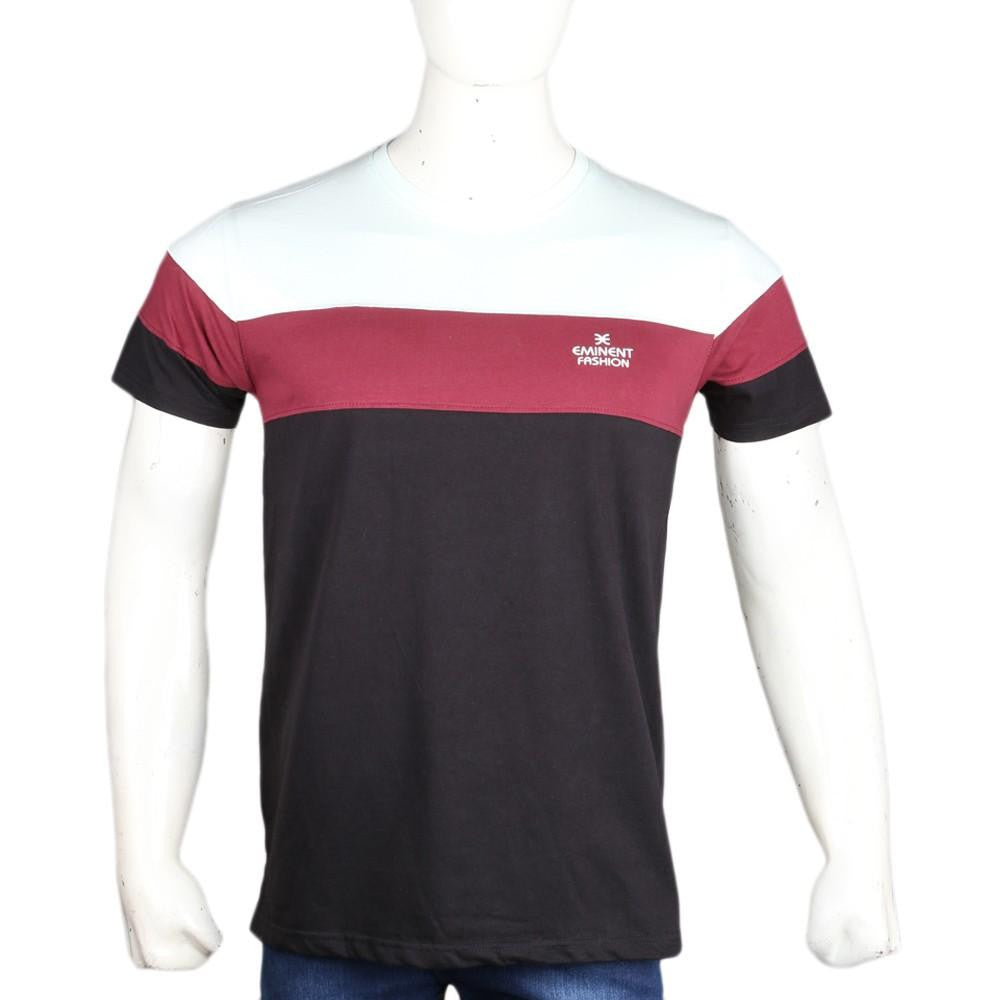 Men's Eminent Round Neck T-Shirt - Light Green & Maroon - test-store-for-chase-value