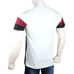 Men's Eminent Round Neck T-Shirt - Light Green & Maroon - test-store-for-chase-value