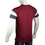 Men's Eminent Round Neck T-Shirt - Maroon & Grey - test-store-for-chase-value