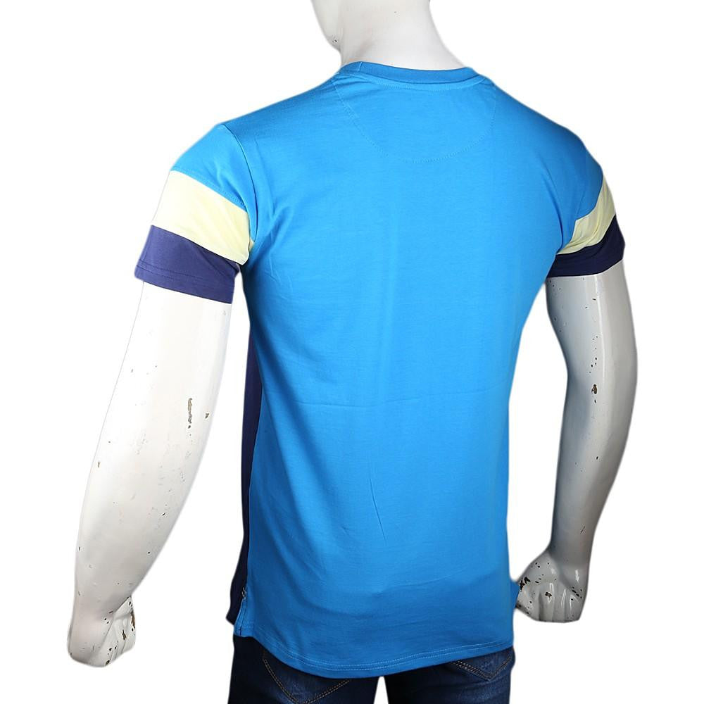 Men's Eminent Round Neck T-Shirt - Yellow & Navy Blue - test-store-for-chase-value