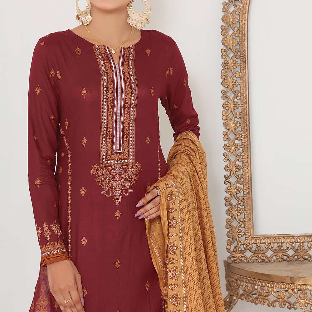 VS Daman Printed Lawn Unstitched 3Pcs Suit - 1535-A, Women, 3Pcs Shalwar Suit, VS Textiles, Chase Value