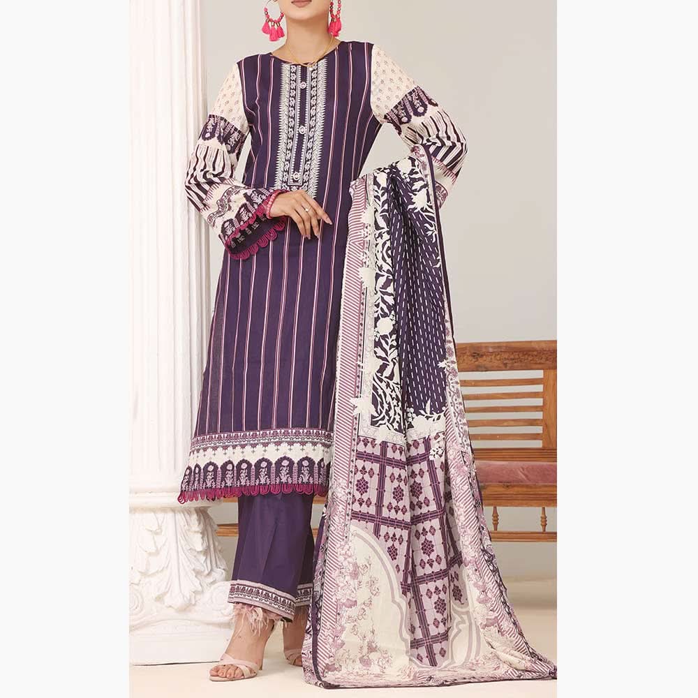 VS Daman Printed Lawn Unstitched 3Pcs Suit - 1537-A, Women, 3Pcs Shalwar Suit, VS Textiles, Chase Value