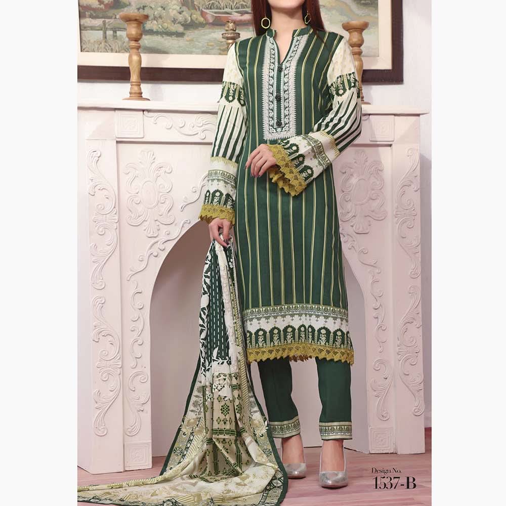 VS Daman Printed Lawn Unstitched 3Pcs Suit - 1537-B, Women, 3Pcs Shalwar Suit, VS Textiles, Chase Value