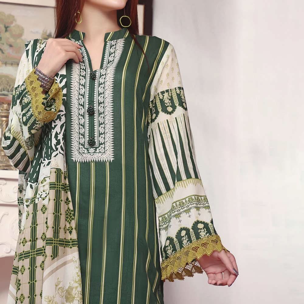 VS Daman Printed Lawn Unstitched 3Pcs Suit - 1537-B, Women, 3Pcs Shalwar Suit, VS Textiles, Chase Value