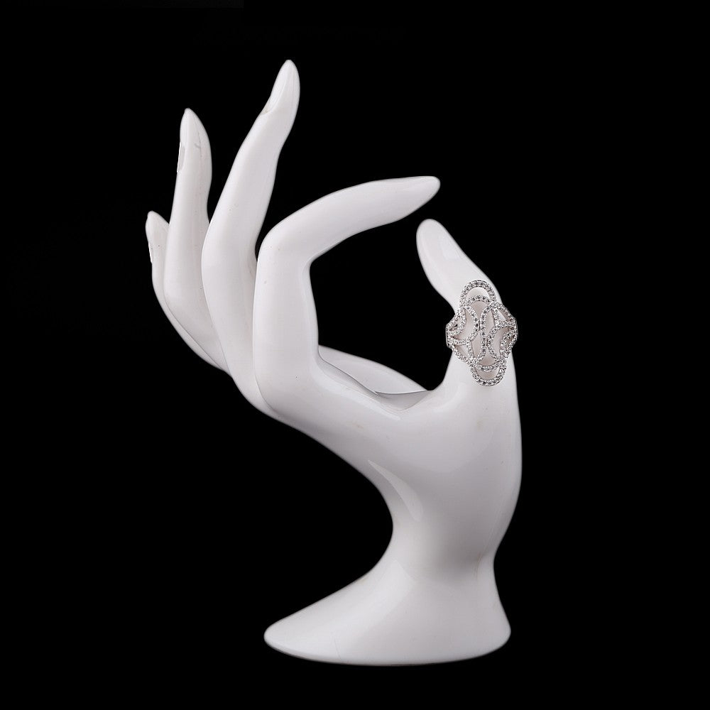 Zircon Finger Ring - Silver - test-store-for-chase-value