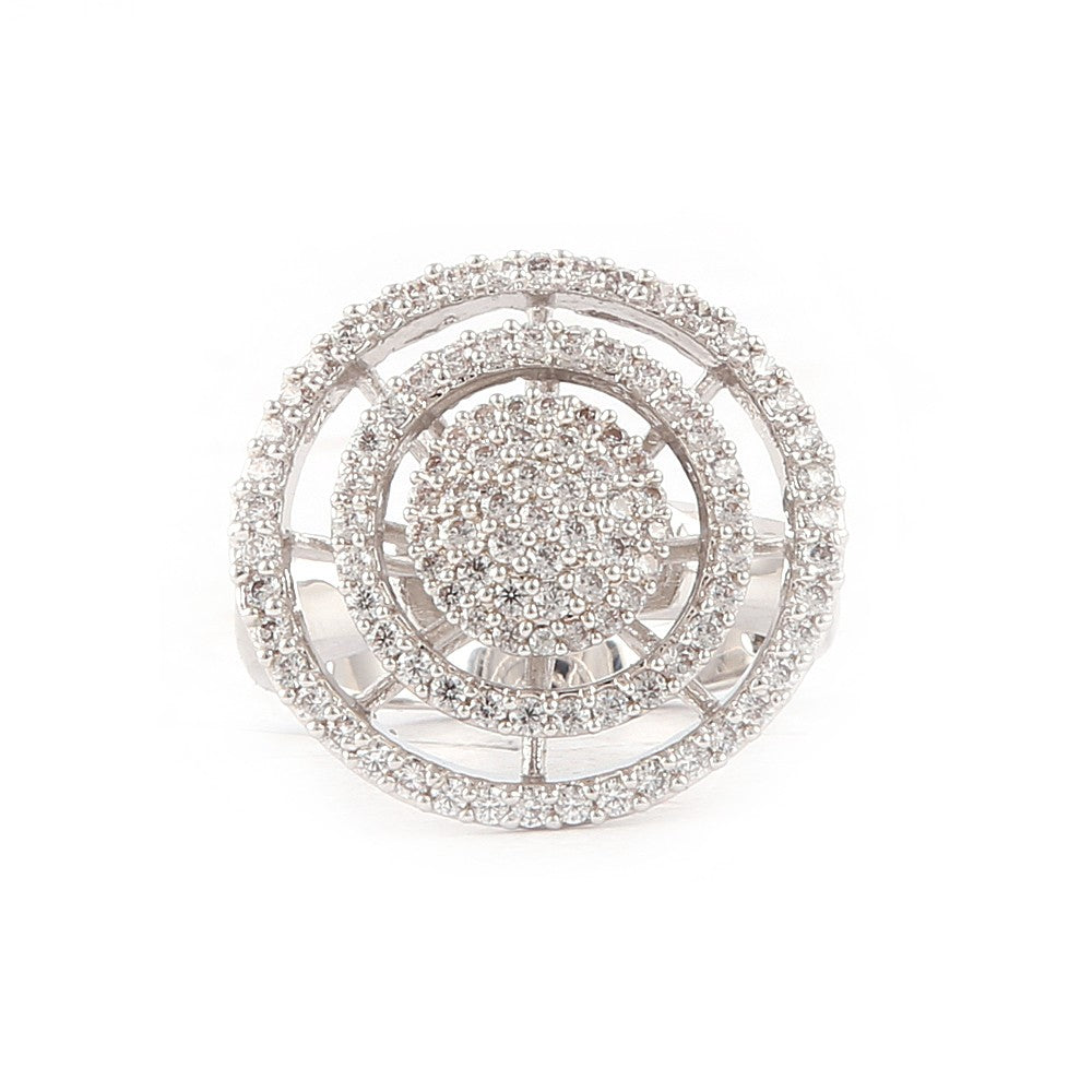 Zircon Finger Ring - Silver - test-store-for-chase-value