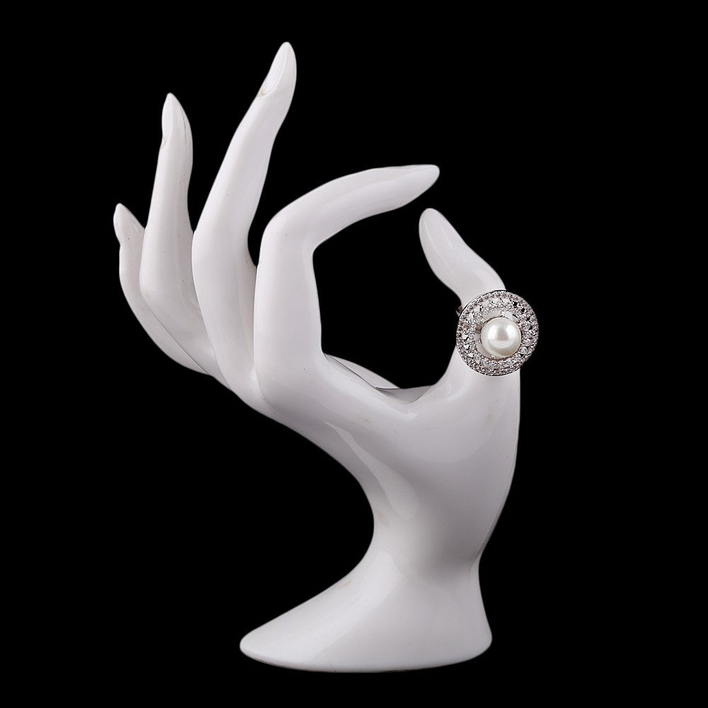 Zircon Finger Ring - Silver - test-store-for-chase-value