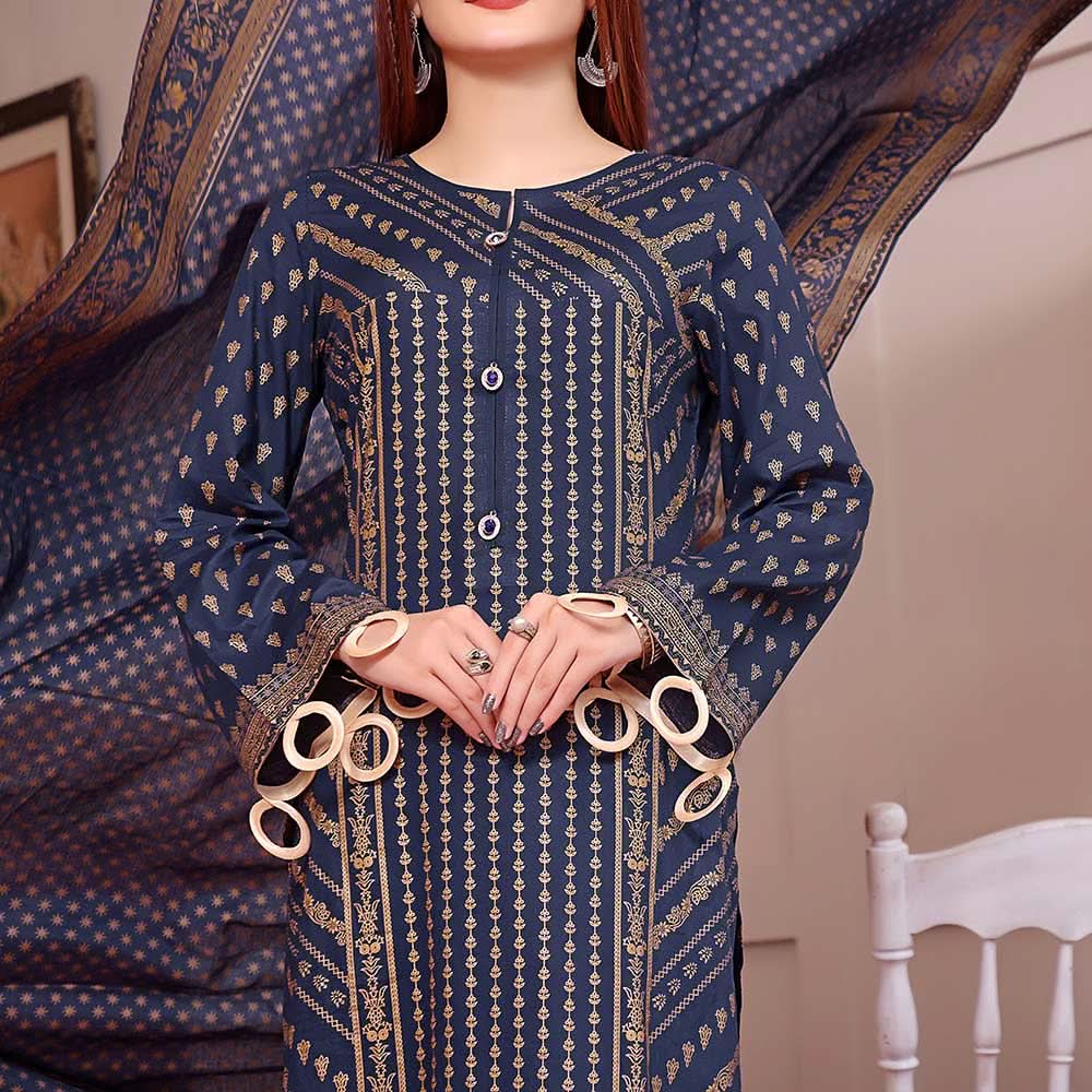 VS Daman Printed Lawn Unstitched 3Pcs Suit - 1540-B, Women, 3Pcs Shalwar Suit, VS Textiles, Chase Value