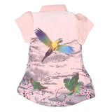 Girls Printed 2 Piece Shirt - Peach - test-store-for-chase-value