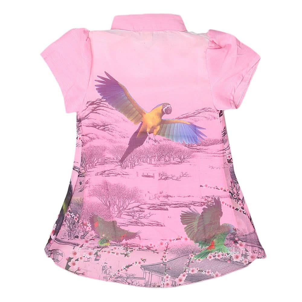Girls Printed 2 Piece Shirt - Pink - test-store-for-chase-value