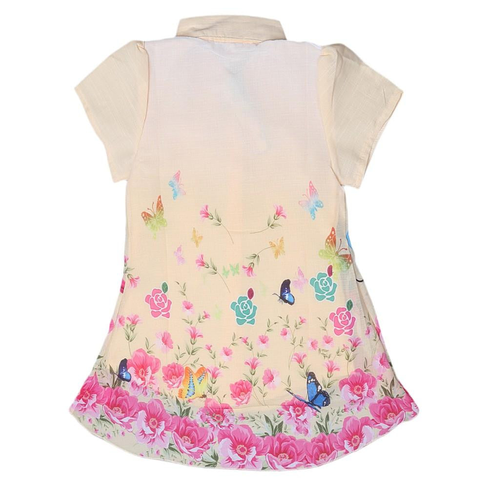 Mickey Mouse Girls Printed 2 Piece Shirt - Cream - test-store-for-chase-value