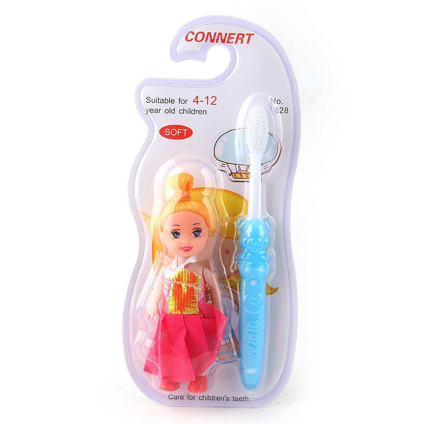 Kids Tooth Brush with Doll - Blue - test-store-for-chase-value
