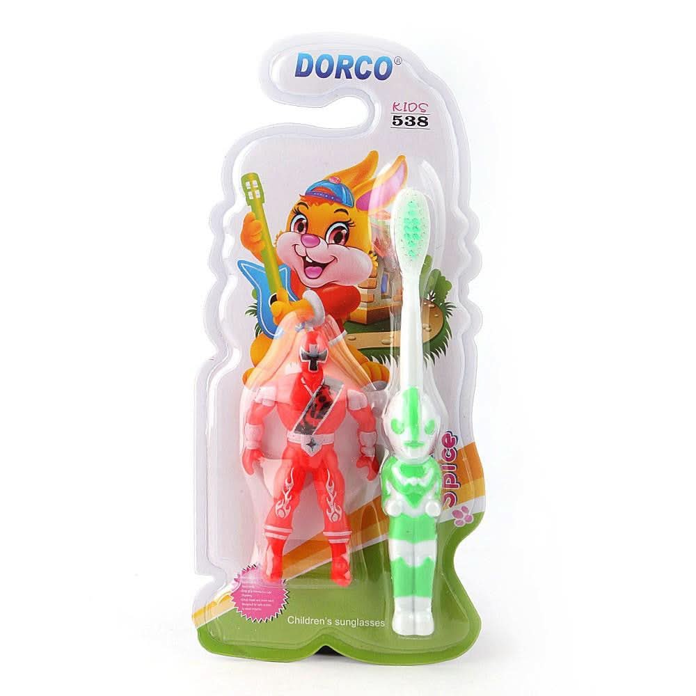 Kids Tooth Brush with Mini Toy (538) - Green - test-store-for-chase-value
