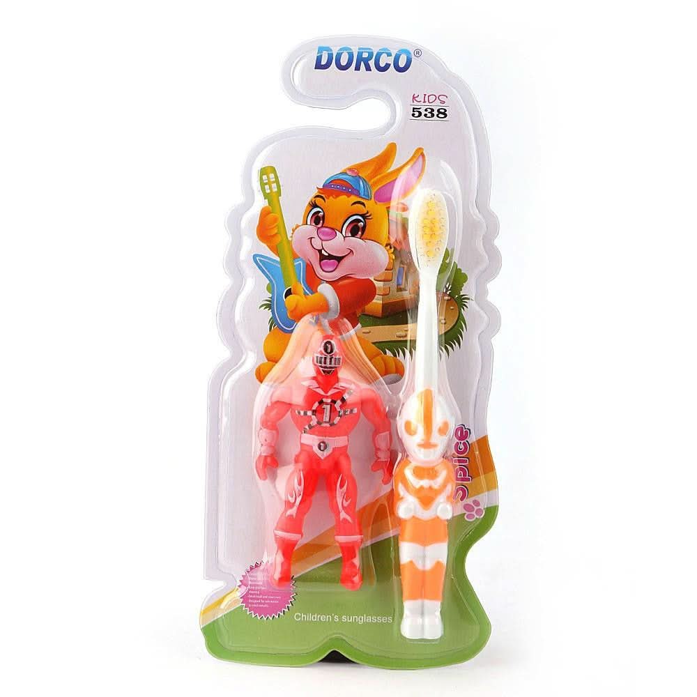 Kids Tooth Brush with Mini Toy (538) - Orange - test-store-for-chase-value