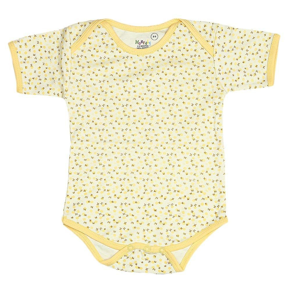 Newborn Half Sleeves Romper - Yellow - test-store-for-chase-value