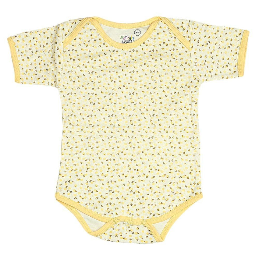 Newborn Half Sleeves Romper - Yellow - test-store-for-chase-value