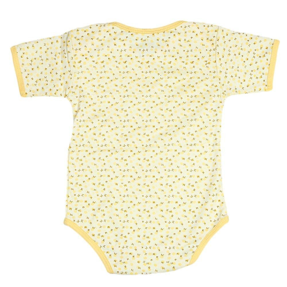Newborn Half Sleeves Romper - Yellow - test-store-for-chase-value