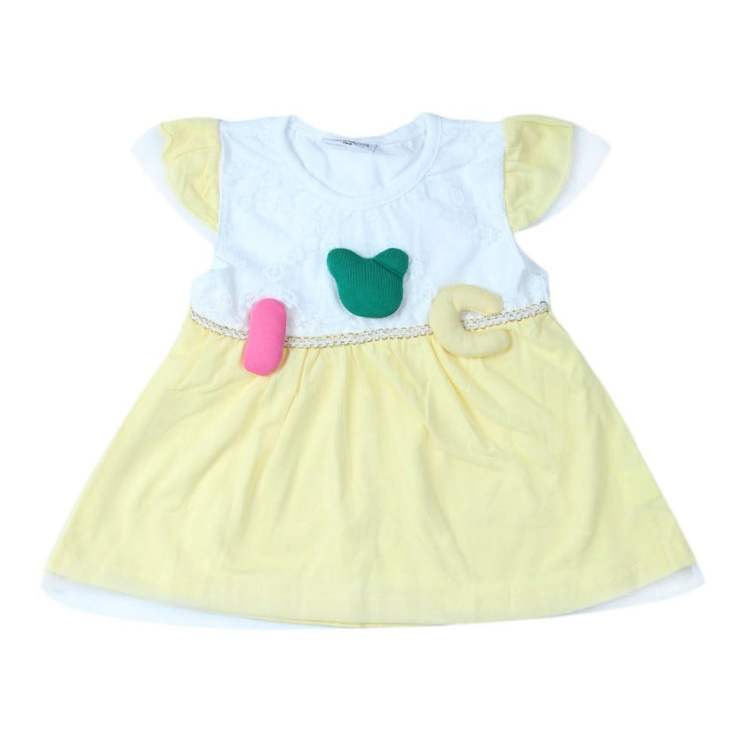 Newborn Girls Frock - Yellow - test-store-for-chase-value