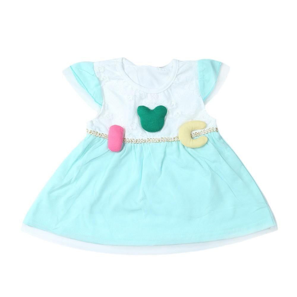 Newborn Girls Frock - Cyan - test-store-for-chase-value