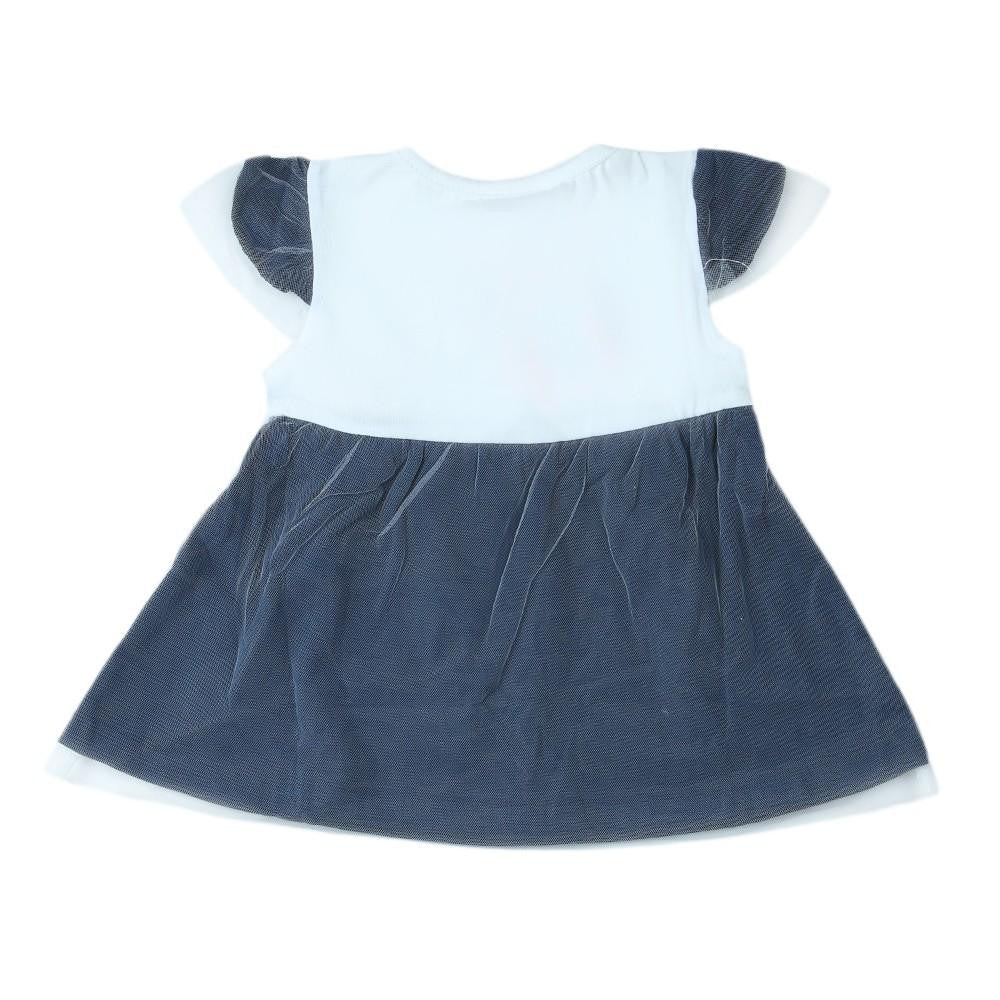 Newborn Girls Frock - Dark Blue - test-store-for-chase-value