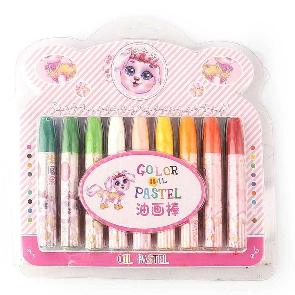 Oil Pastels 18 Pcs Set - Dark-Pink - test-store-for-chase-value