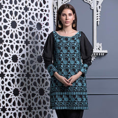 Areeba Saleem Black & White Embroidered Kurti - 9 - test-store-for-chase-value
