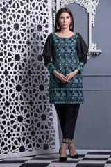Areeba Saleem Black & White Embroidered Kurti - 9 - test-store-for-chase-value