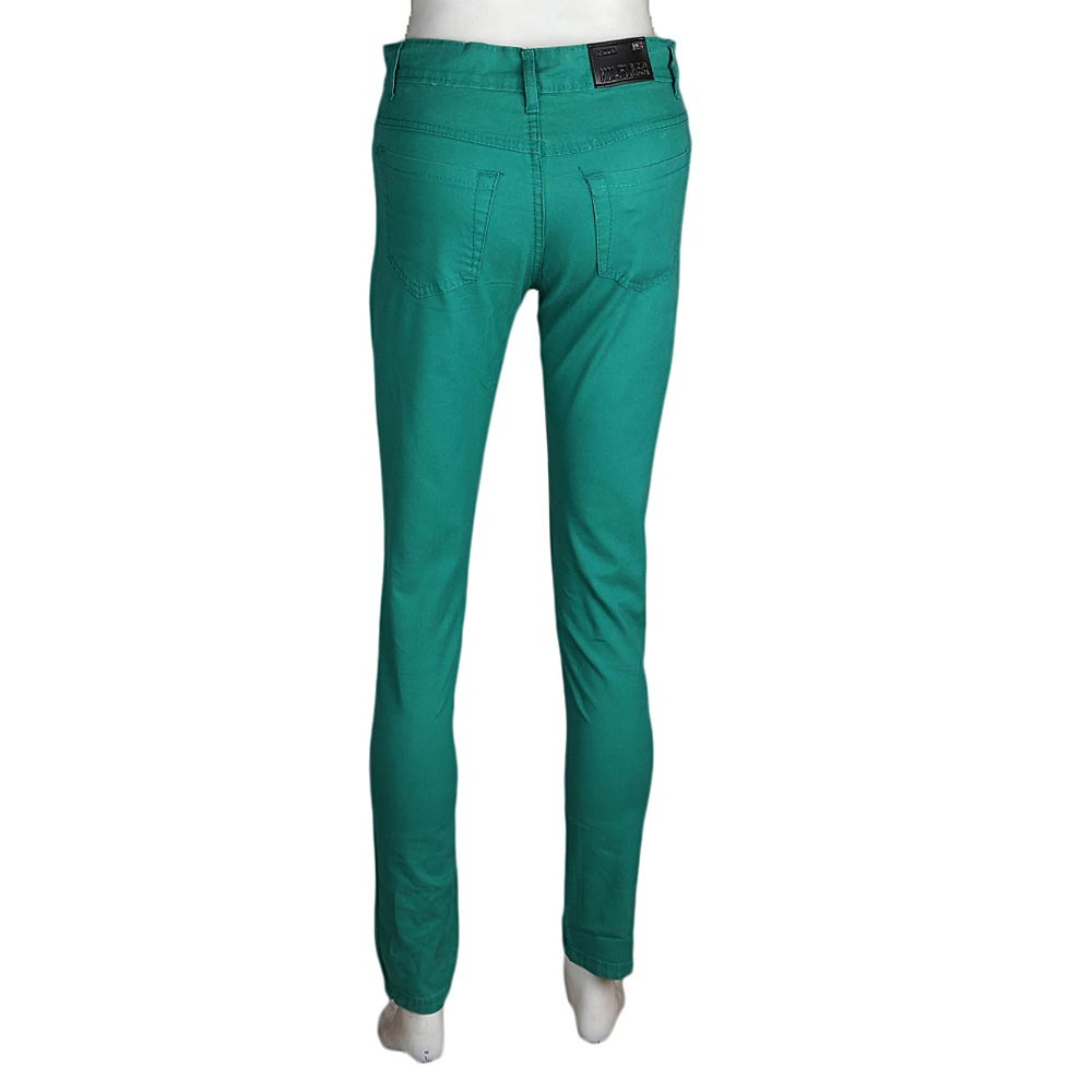 Women's Slim Fit Cotton Pant - Green - test-store-for-chase-value