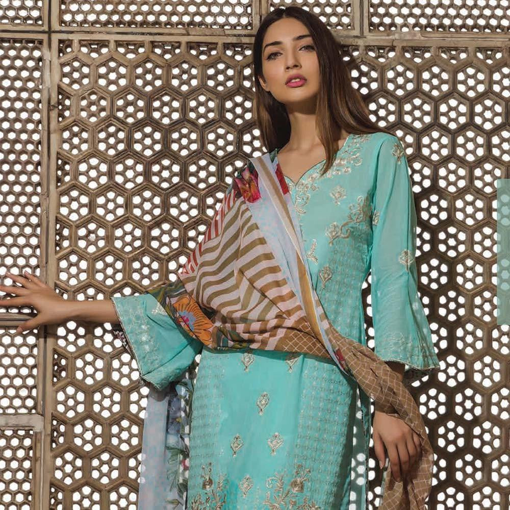 Floral Vintage Swiss Voile Luxury Embroidered Lawn Suit - 11 - test-store-for-chase-value