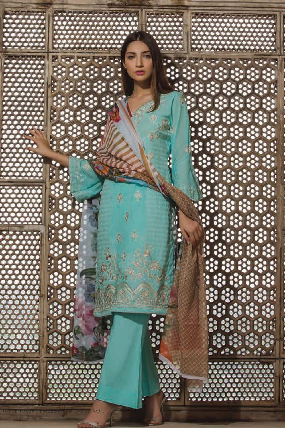 Floral Vintage Swiss Voile Luxury Embroidered Lawn Suit - 11 - test-store-for-chase-value