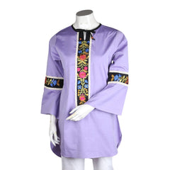 Women's Embroidered Kurti - Purple - test-store-for-chase-value