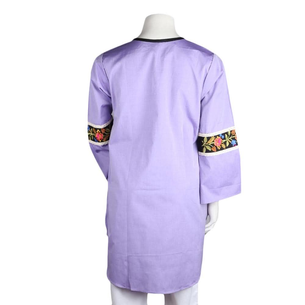 Women's Embroidered Kurti - Purple - test-store-for-chase-value
