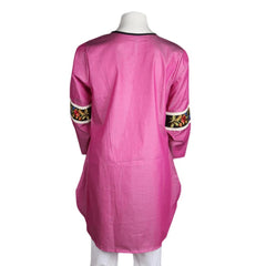 Women's Embroidered Kurti - Pink - test-store-for-chase-value