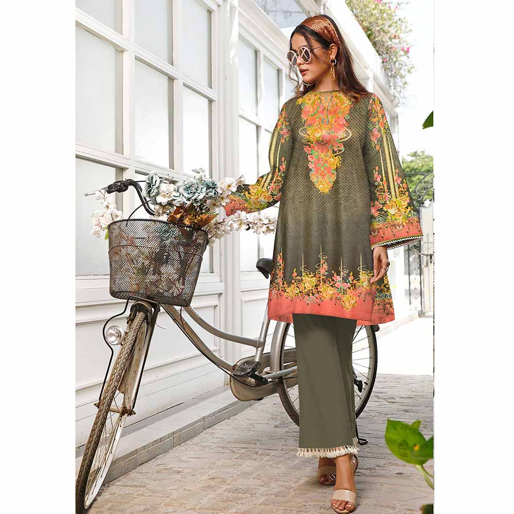 Anchal Digital Printed Khaddar Un-Stitched Kurti - 16, Women, Unstitched Kurti, Ulfat Textile, Chase Value