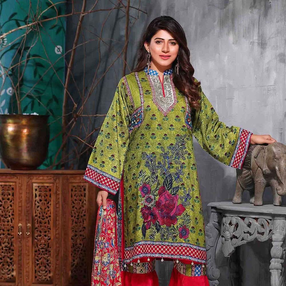 Tawakkal Azure Embroidered Viscose Suit - 3977-B - test-store-for-chase-value