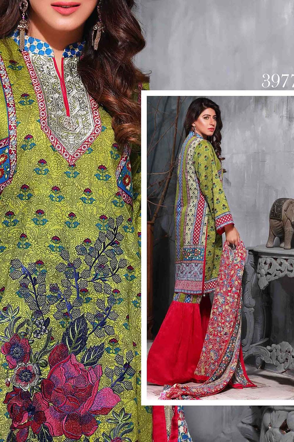 Tawakkal Azure Embroidered Viscose Suit - 3977-B - test-store-for-chase-value