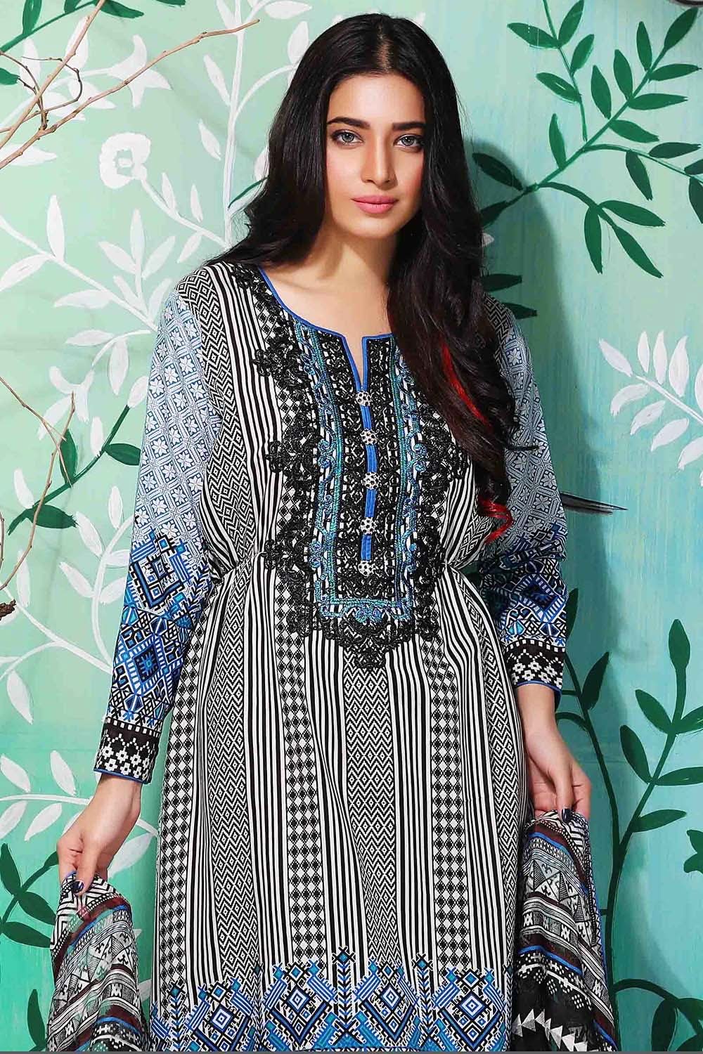 Tawakkal Azure Embroidered Viscose Suit - 3978-A - test-store-for-chase-value