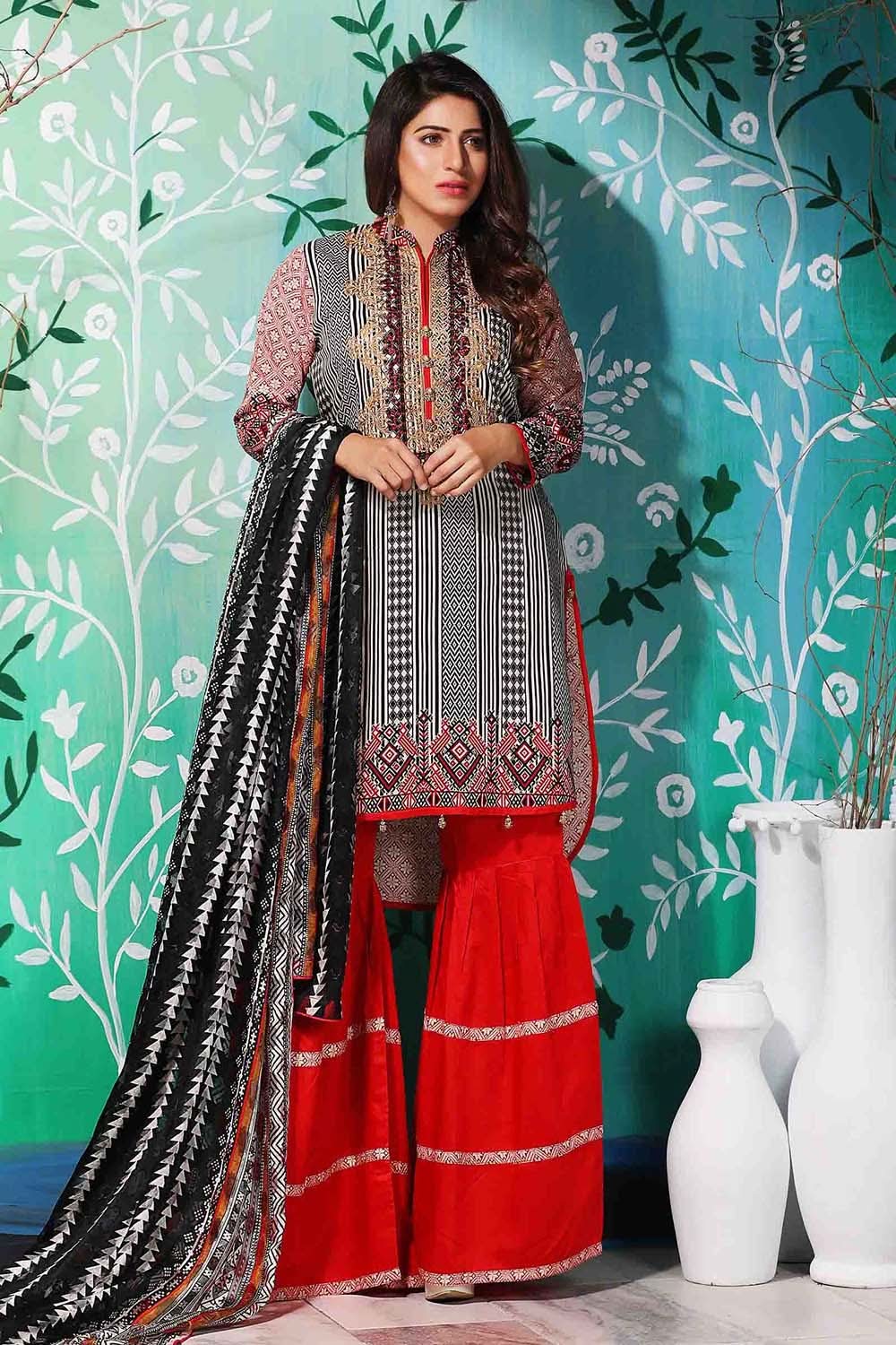 Tawakkal Azure Embroidered Viscose Suit - 3978-B - test-store-for-chase-value