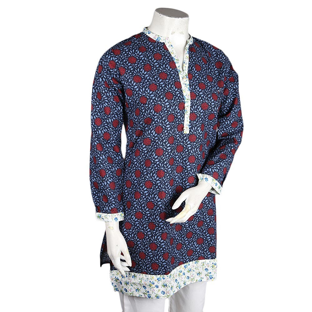 Women's Cotton Kurti - Navy-Blue - Navy/Blue - test-store-for-chase-value
