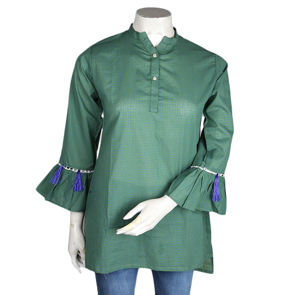 Women's Printed Top - Dark Green - test-store-for-chase-value