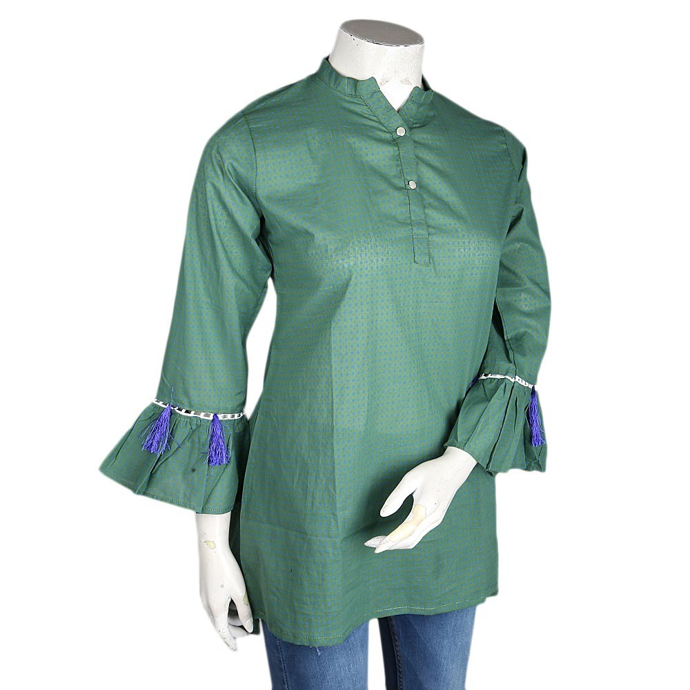 Women's Printed Top - Dark Green - test-store-for-chase-value