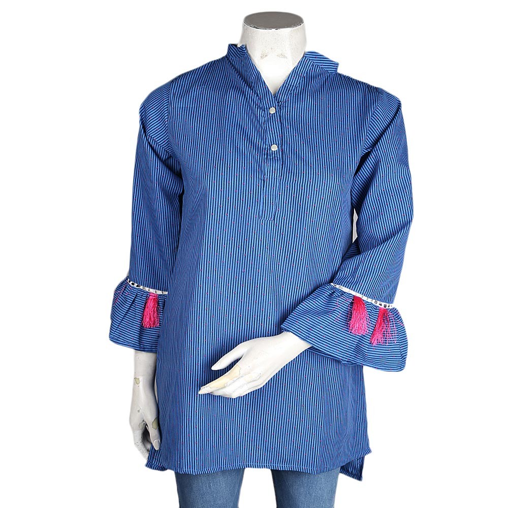 Women's Printed Top - Dark Blue - test-store-for-chase-value