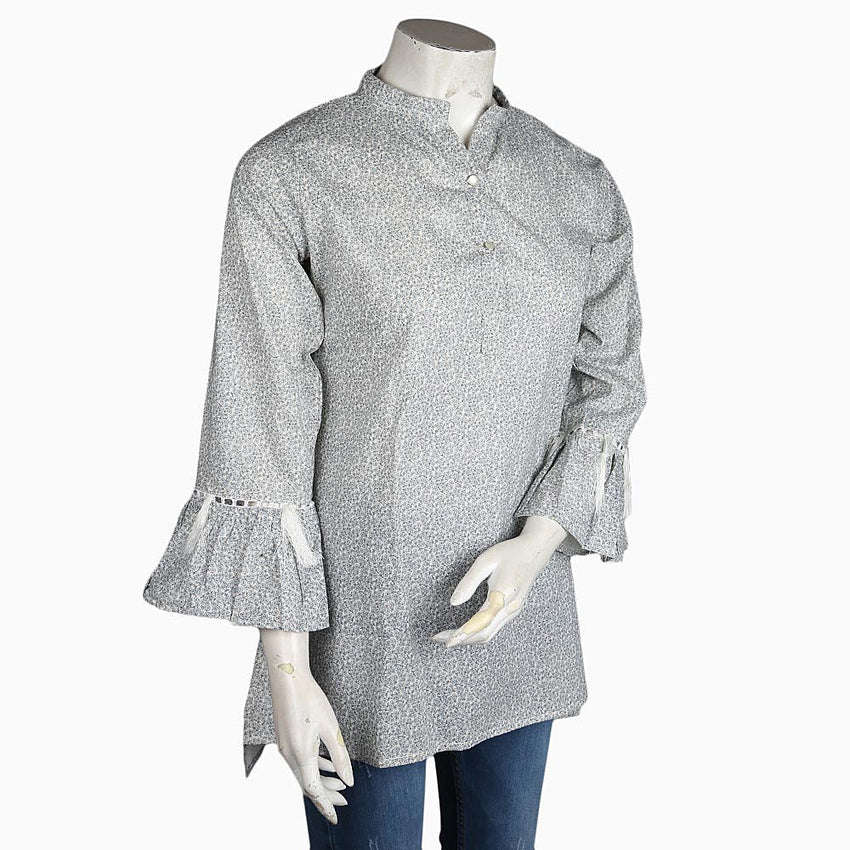Women's Printed Top - Light Grey - test-store-for-chase-value