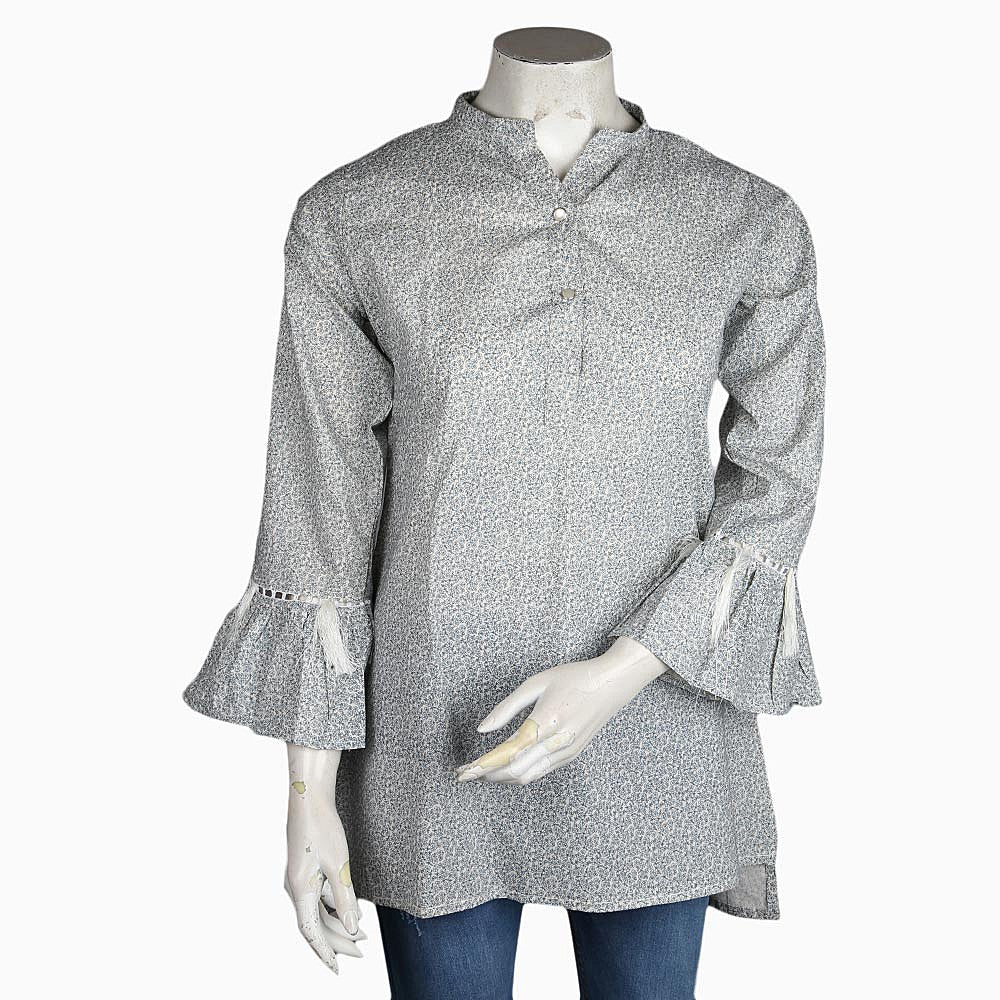 Women's Printed Top - Light Grey - test-store-for-chase-value